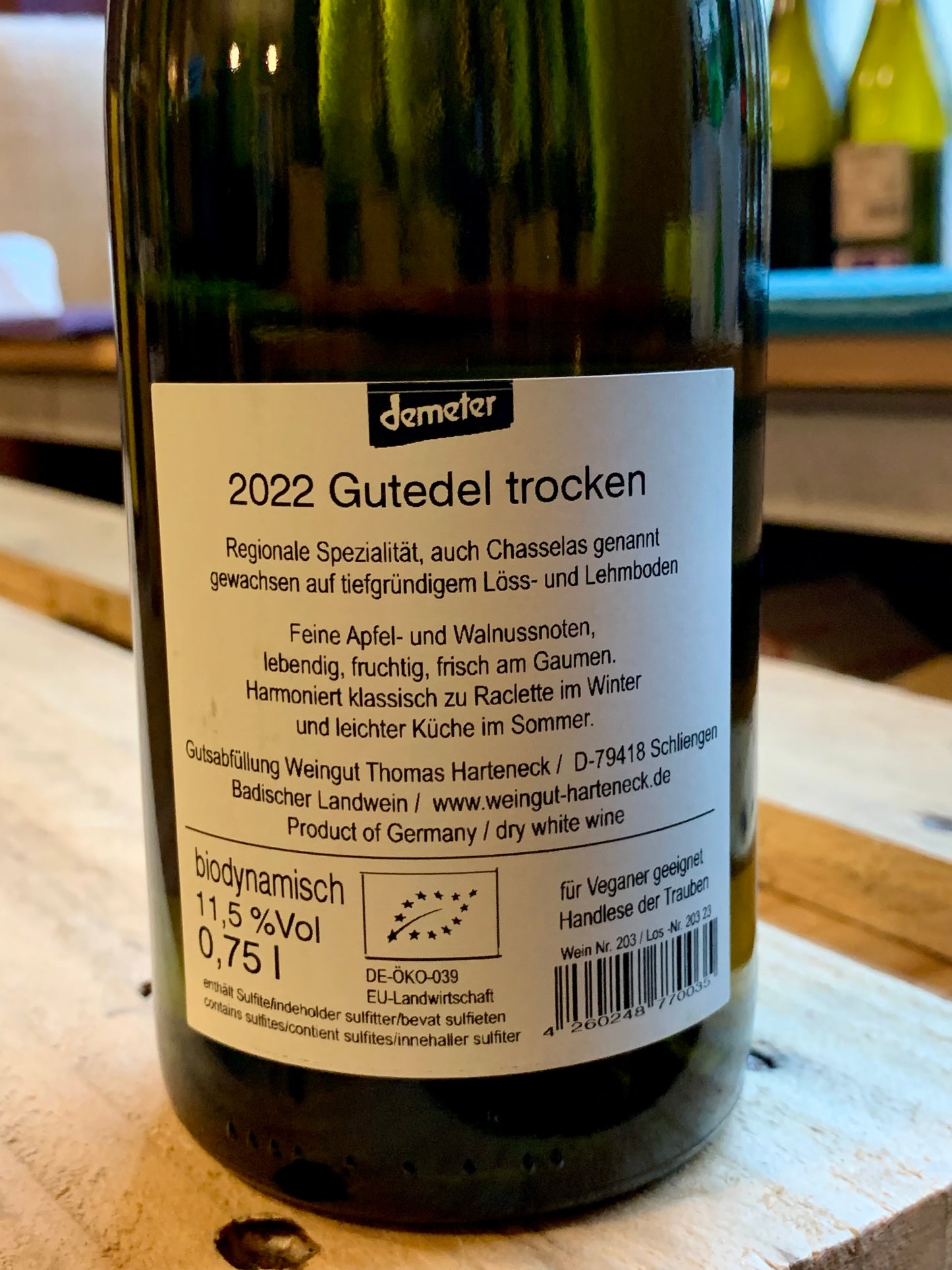 Gutedel trocken 2022 Thomas Harteneck Baden/Bio