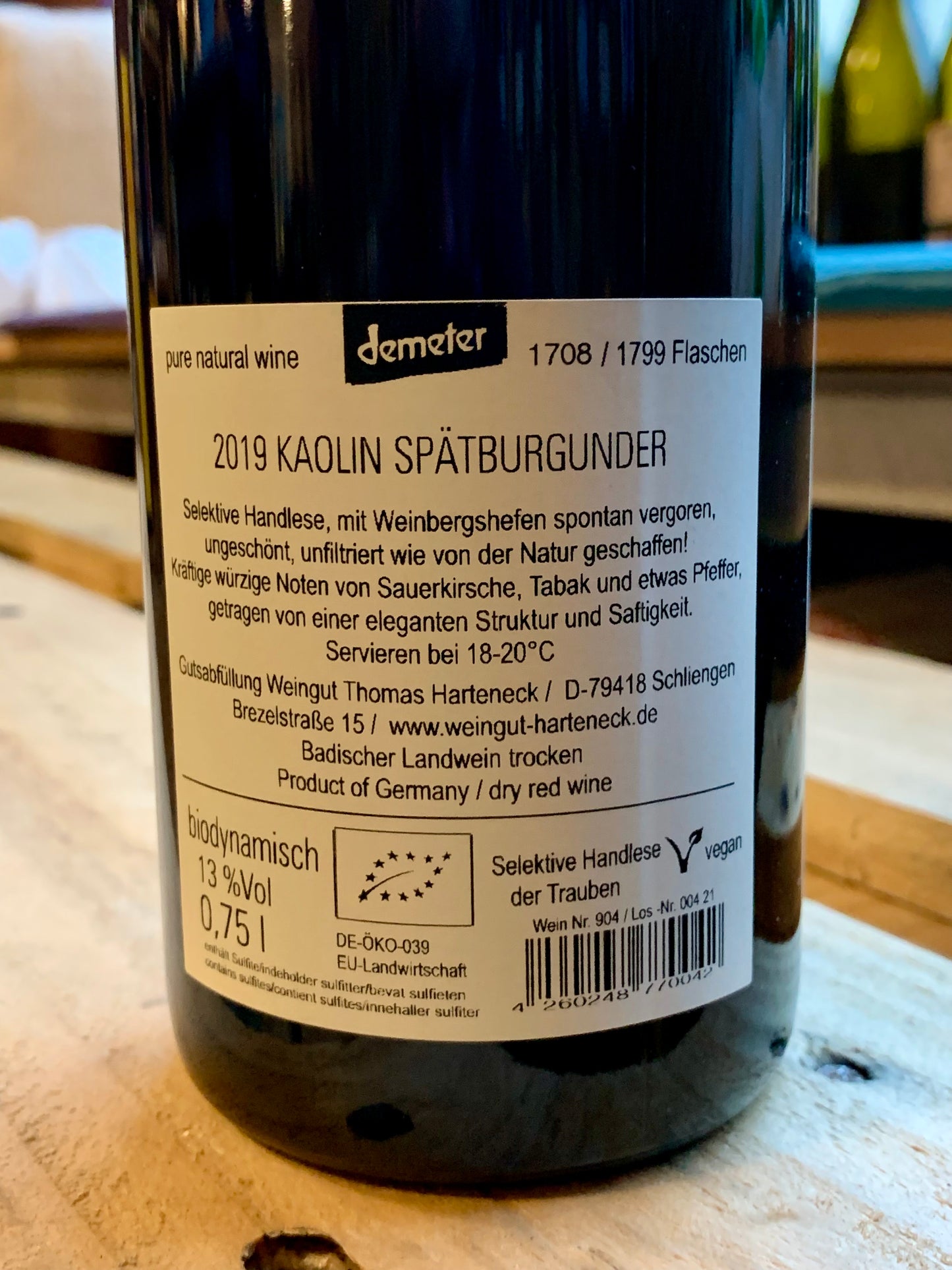 Kaolin Spätburgunder 2019 Thomas Harteneck Baden/Bio