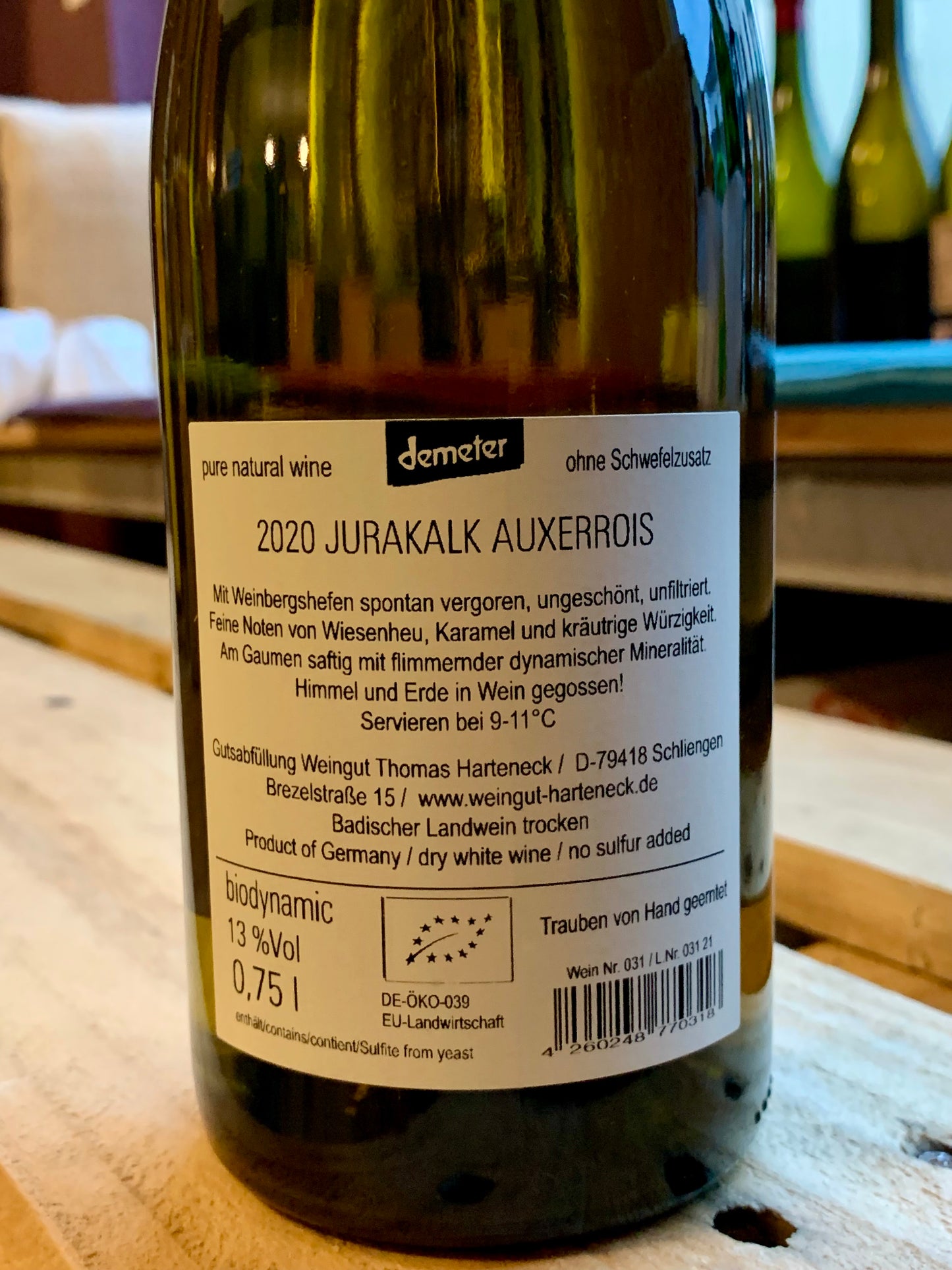 Jurakalk Auxerrois 2020 Thomas Harteneck Baden/Bio