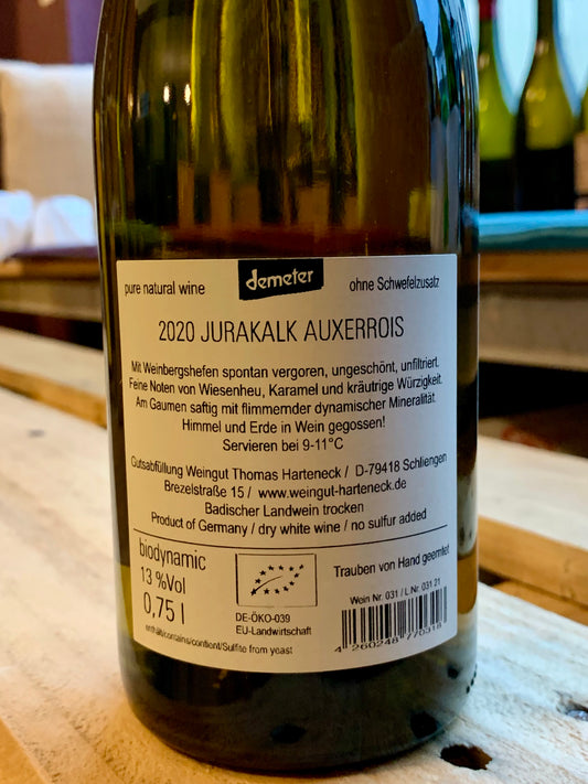 Jurakalk Auxerrois 2020 Thomas Harteneck Baden/Bio