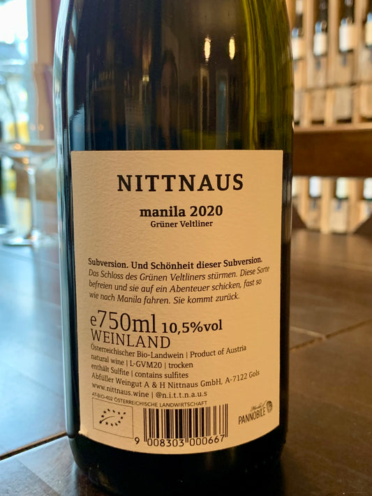Manila Grüner Veltliner 2020 A&H Nittnaus Burgenland/Bio