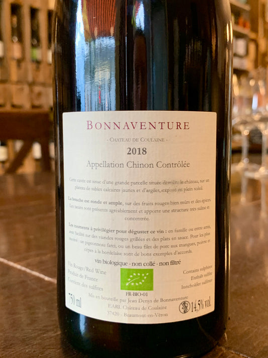 Bonnaventure 2018 Chateau de Coulaine Cabernet Franc Chinon Loire/Bio