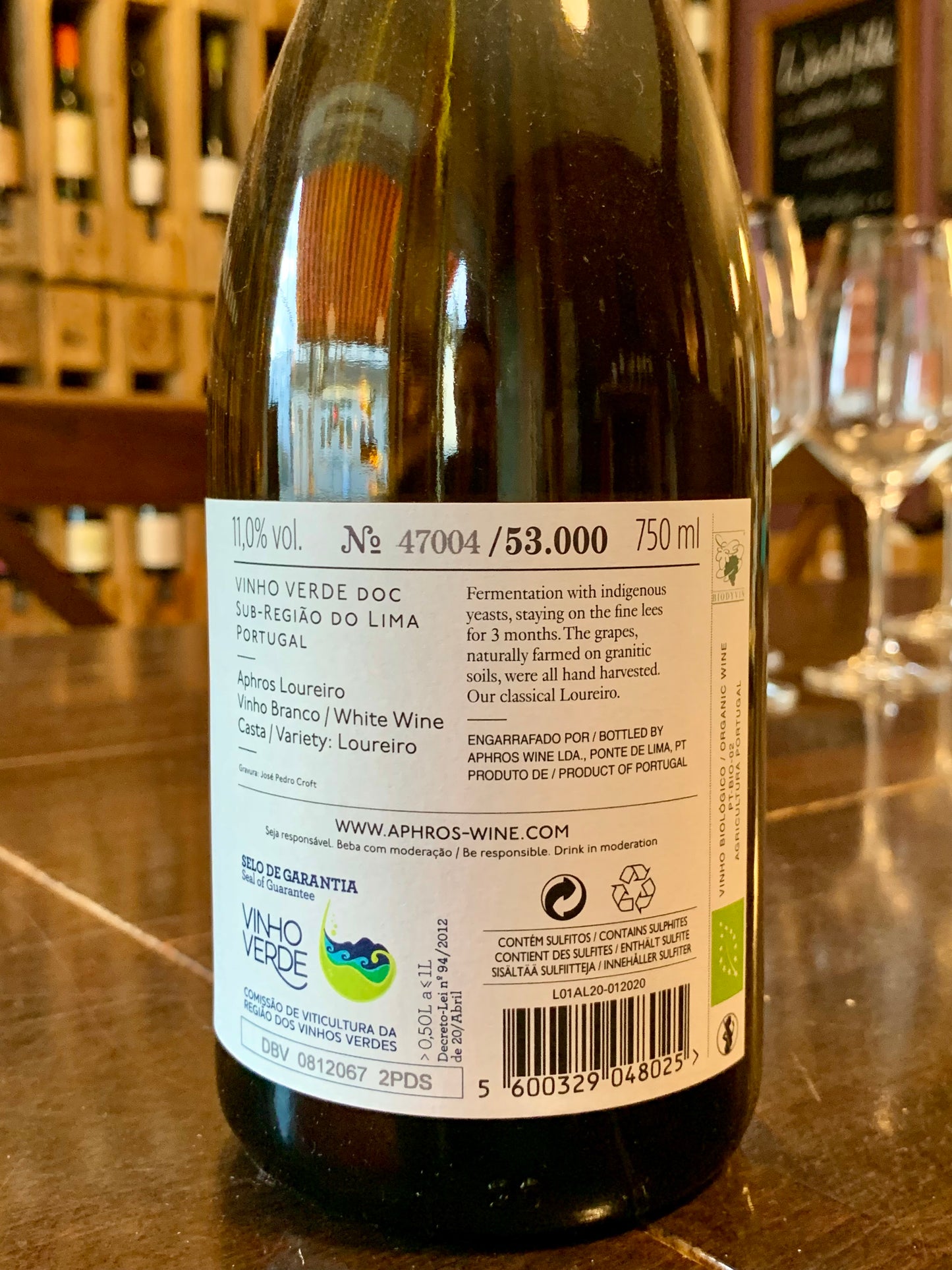 Aphros Loureiro 2022 Aphros Wine Vinho Verde/Bio