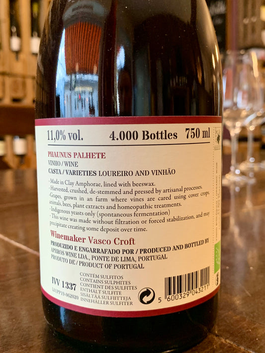 Phaunus Palhete Amphora 2019 Aphros Wine Vinho Verde/Bio