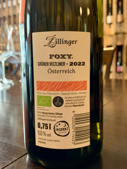 Foxy 2022 Grüner Veltliner Herbert Zillinger Weinviertel/Bio