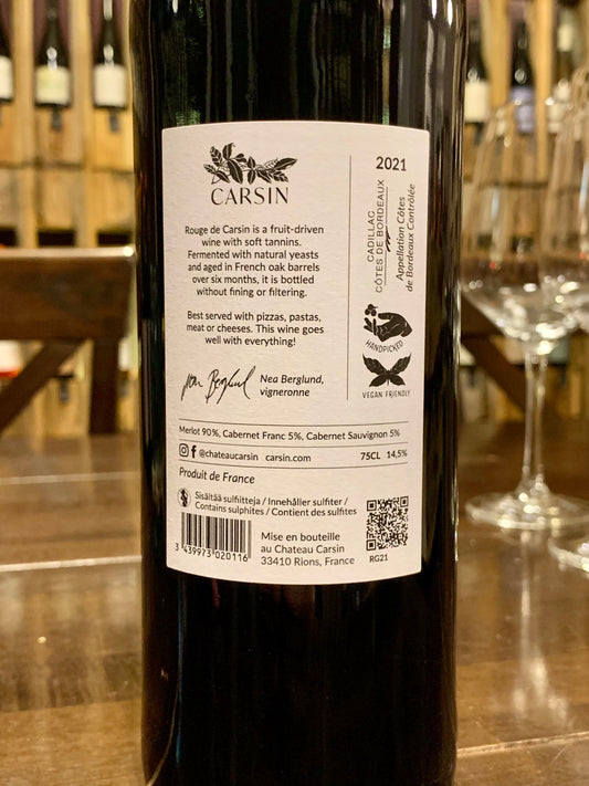 Rouge de Carsin 2021 Château Carsin Bordeaux