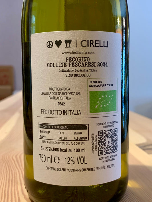 Pecorino 2024 IGP Colline Pescaresi Francesco Cirelli Abruzzen/Bio