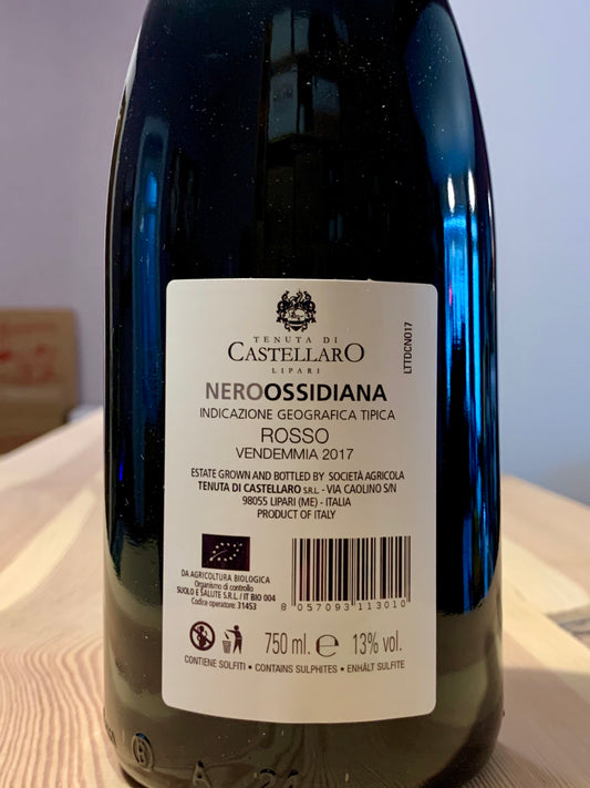 Nero Ossidiana 2017 IGT Corinto, Nero d'Avola Tenuta di Castellaro Lipari /Bio