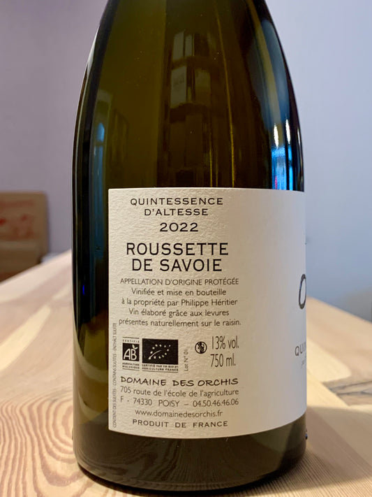 Quintessence d'Altesse AOP 2022 Rousette de Savoie Domaine des Ortis/Bio