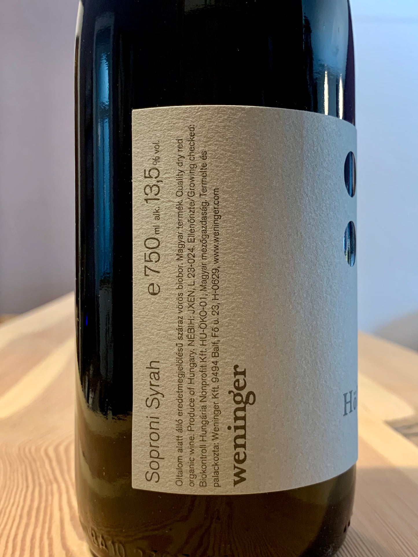 Höllesgrund 2021 Syrah Weingut Weninger Burgenland/Bio