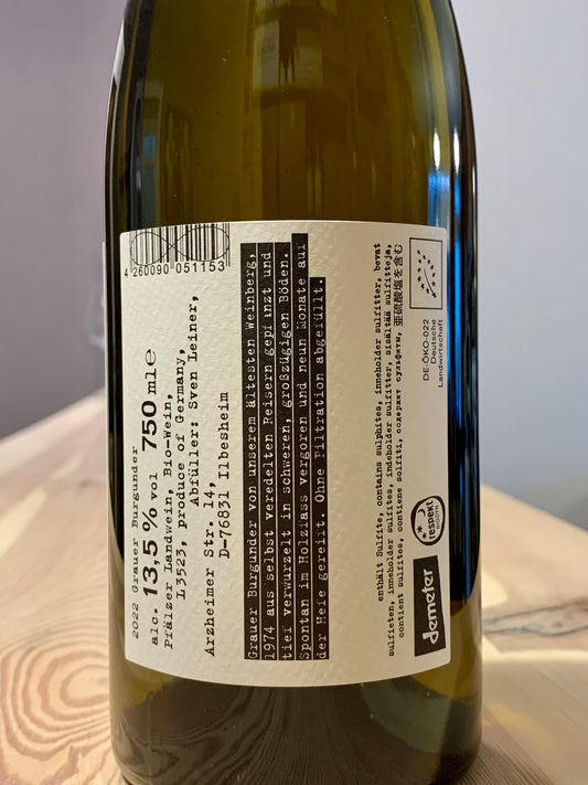 Grauer Burgunder Lehmboden 2022 Sven Leiner Pfalz/Bio