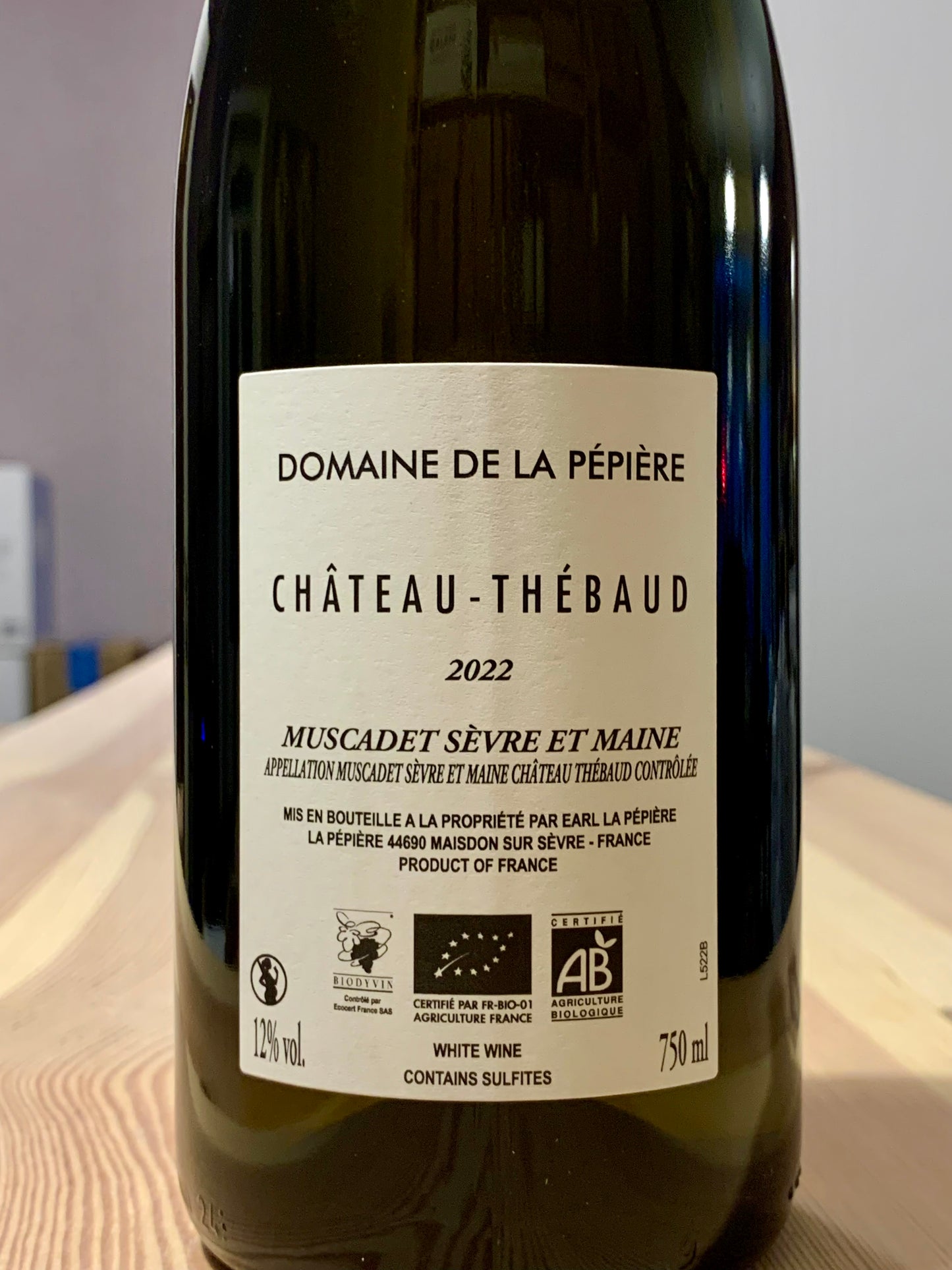 Cru Château Thébaud 2022/Bio