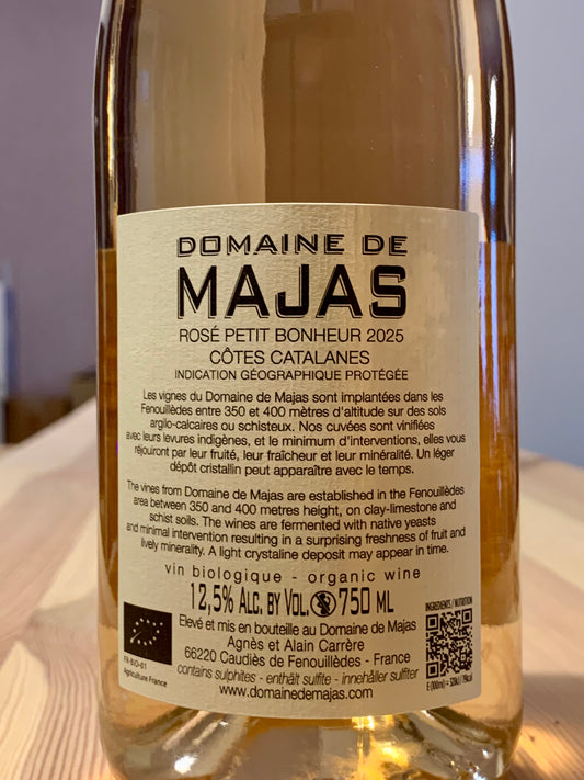 Domaine de Majas Rosé Petit Bonheur 2025 Côte Catalanes/Bio