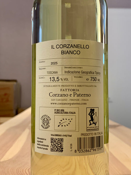 Il Corzanello Bianco IGT 2025 Corzano e Paterno Toscana/Bio