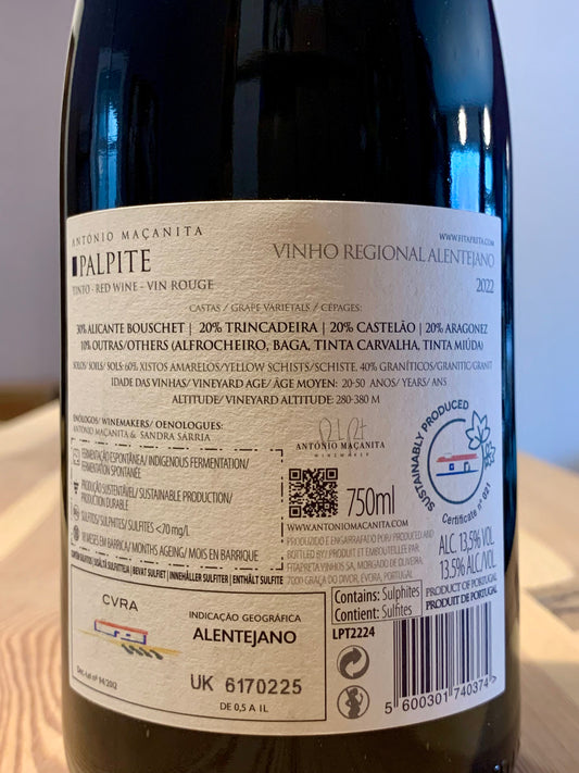 Fitapreta Palpite Tinto Reserva 2022 Antonio Macanita Alentejo