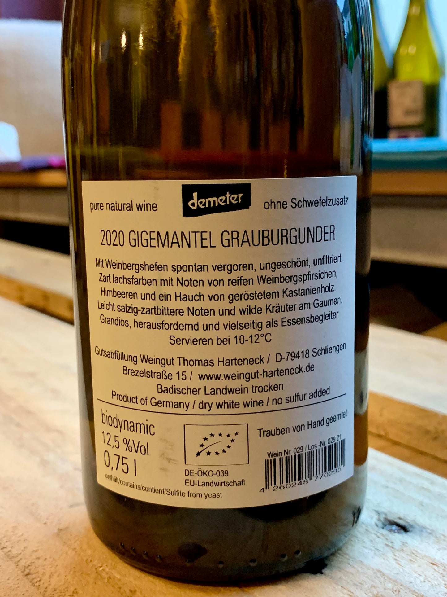 Gigemantel Grauburgunder 2020 Thomas Harteneck/Bio