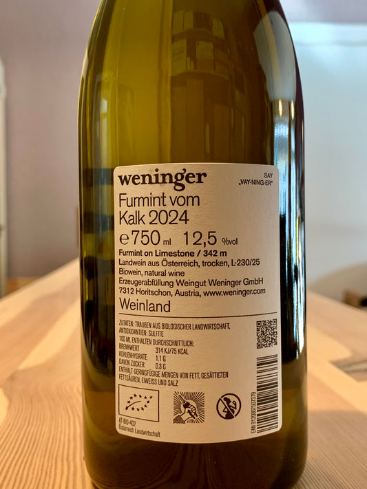 Furmint vom Kalk 2024 Weingut Weninger Burgenland/Bio
