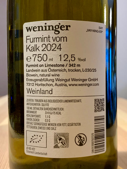 Furmint vom Kalk 2024 Weingut Weninger Burgenland/Bio