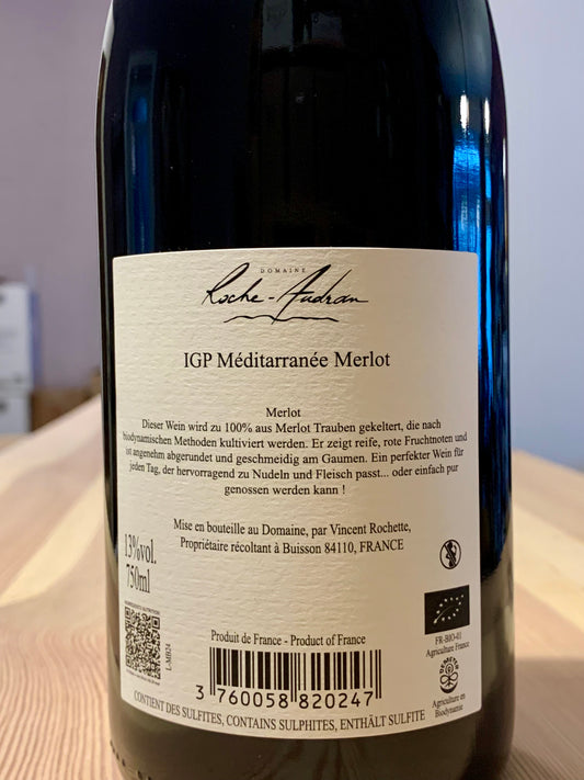 Merlot IGP Méditerranée 2024 Domaine Roche-Audran südliche Rhône/Bio