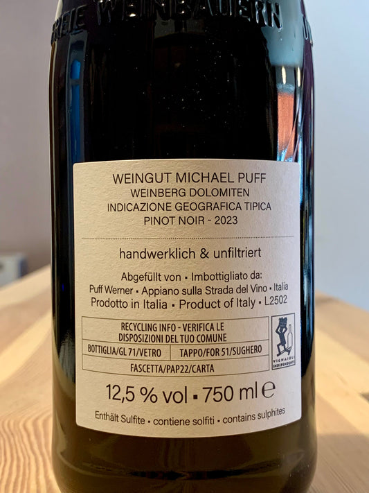 Pinot Noir 2023 IGT Weinberg Dolomiten Michael Puff Südtirol