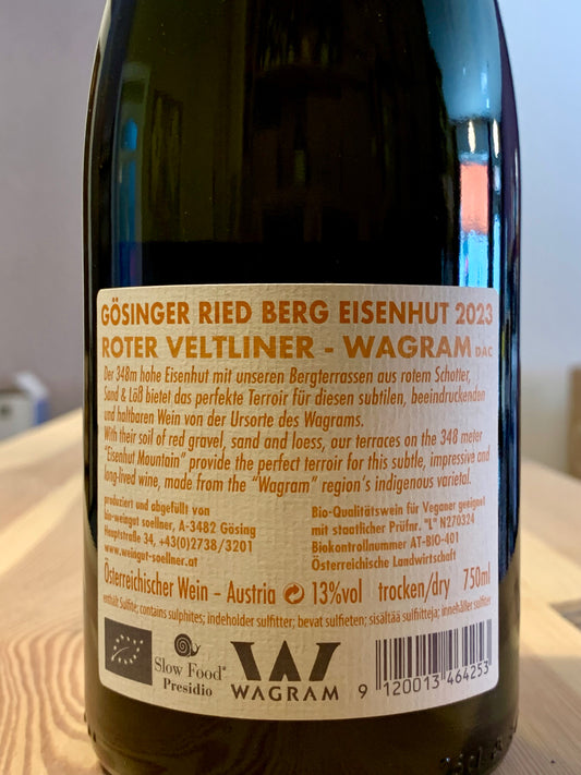 Ried Berg Eisenhut Roter Veltliner 2023 Weingut Söllner Wagram/Bio