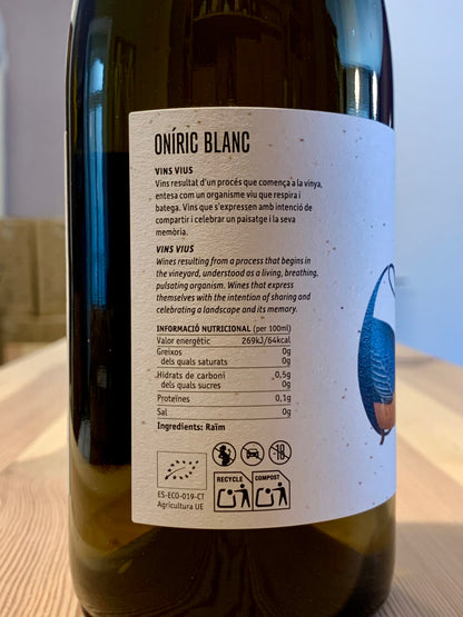 Oníric Blanc 2025 Xarello Celler Entrevinyes Penedes/Bio