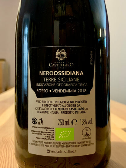 Nero Ossidiana 2018 IGT Corinto, Nero d'Avola Tenuta di Castellaro Lipari /Bio
