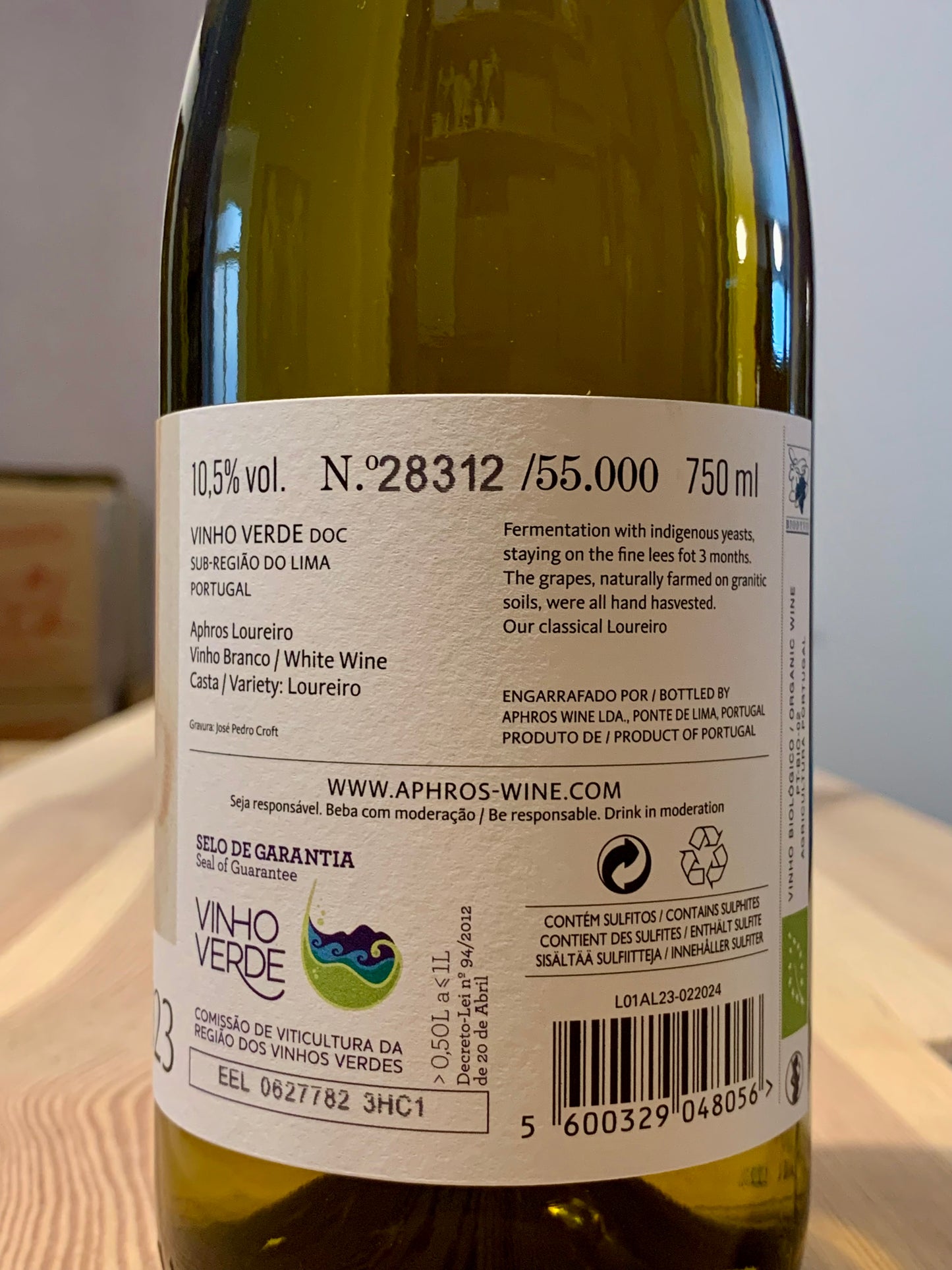 Aphros Loureiro 2023 Aphros Wine Vinho Verde/Bio