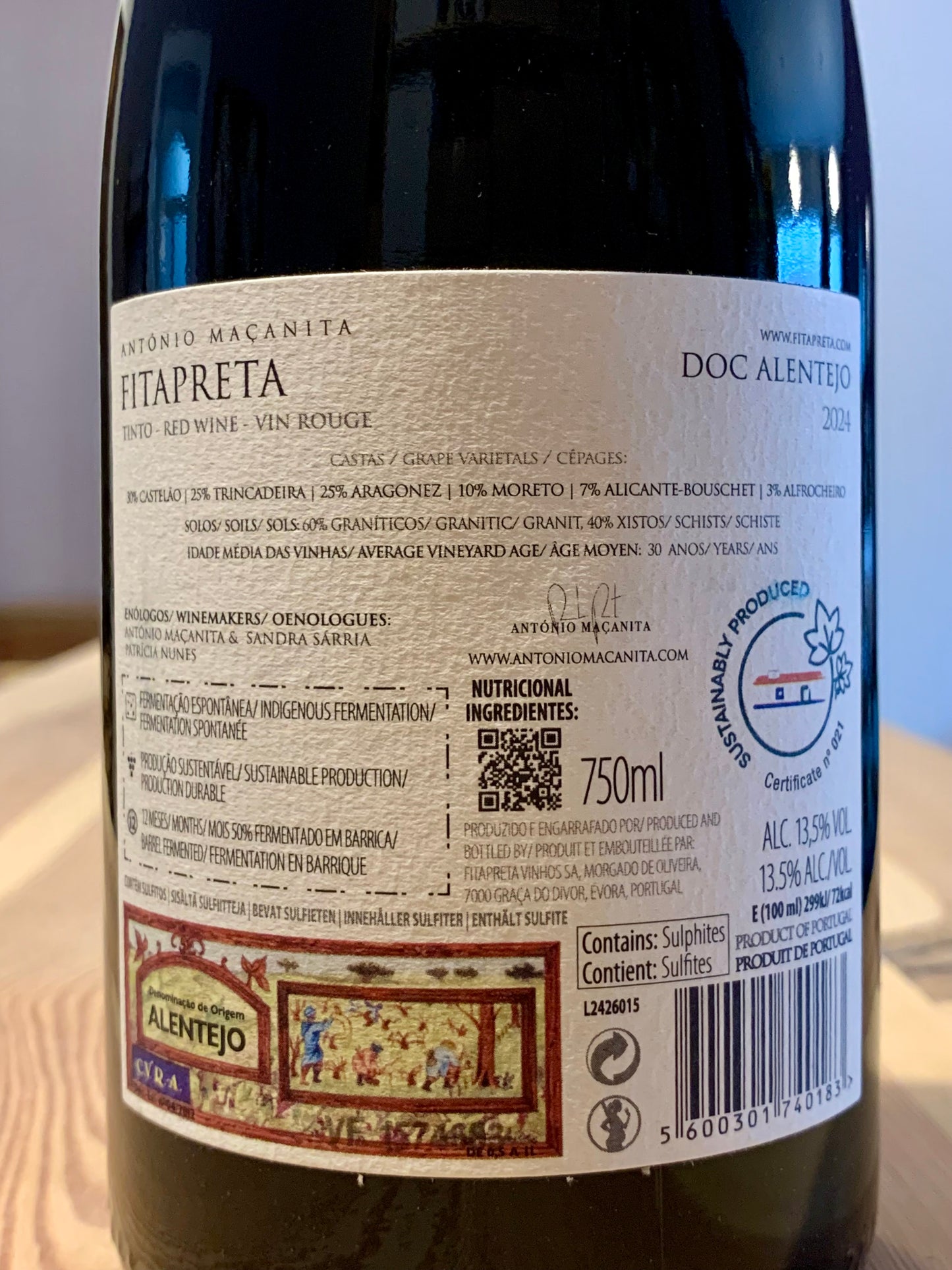 Fitapreta Iluminista 2024 Tinto Antonio Macanita Alentejo