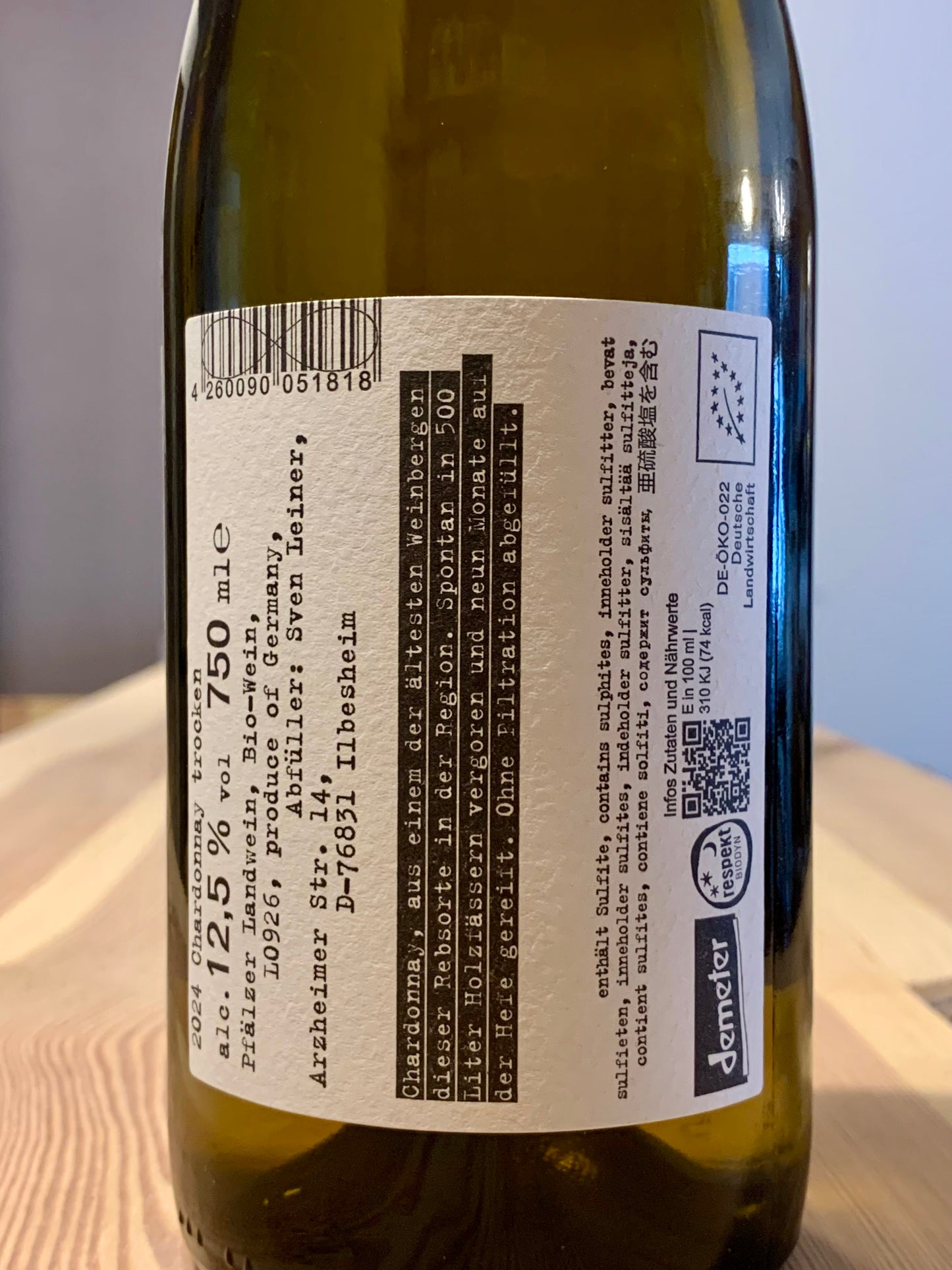 Chardonnay Ton.Boden 2024 Sven Leiner Pfalz/Bio